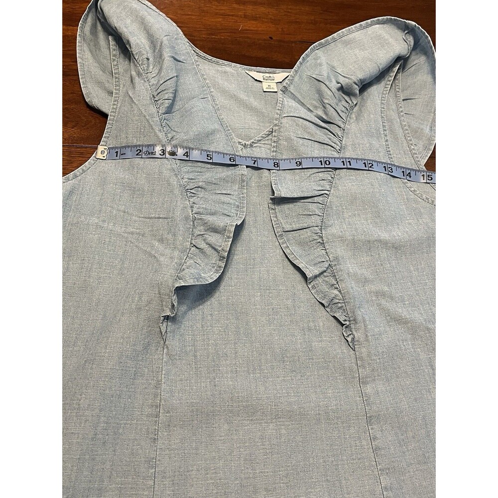 Croft & Barrow XL Chambray Ruffle Top - Picture 7 of 9